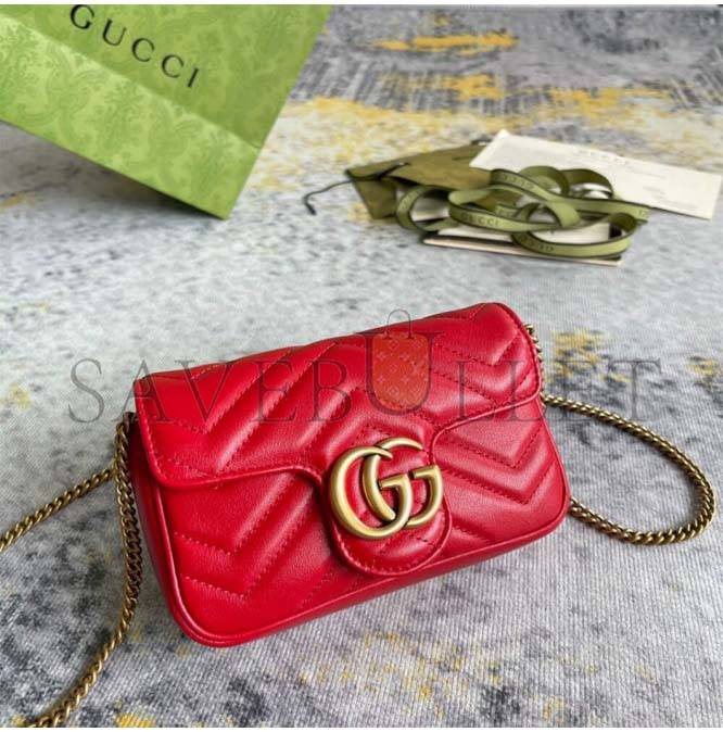 g*u*i marmont matelasse leather S*per mini bag 476433 (19.5*10.2*5.1cm)